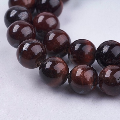 Natural Red Tiger Eye Stone Bead Strands X-G-R193-08-8mm-1