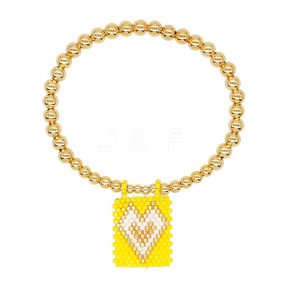 Bohemian Glass Seed Bead Charm Bracelets IW8477-6-1