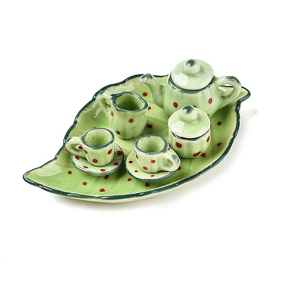 Porcelain Tea Set Decorations SJEW-R008-1