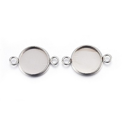 Tarnish Resistant 304 Stainless Steel Cabochon Connector Settings STAS-F191-15P-D-1