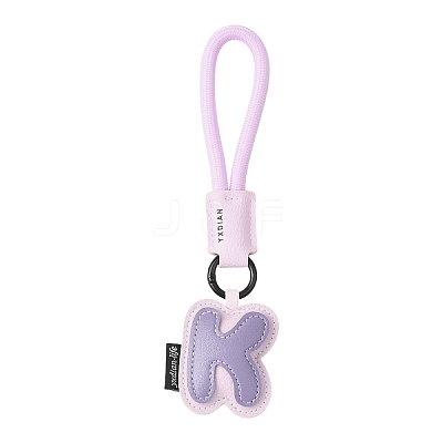 PU Leather Letter Pendant Decoration HJEW-YWC0002-001K-1