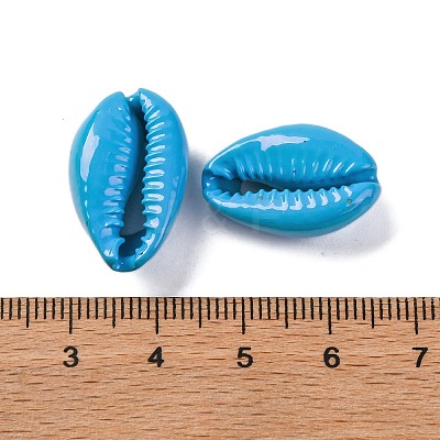 Baking Paint Cowrie Shell Beads SSHEL-M023-01D-1