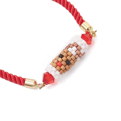 3Pcs 3 Styles Christmas Handmade Glass Seed Beaded Slider Bracelets BJEW-MZ00226-1