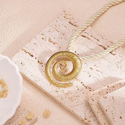 Ocean 304 Stainless Steel Pendant Twisted Acrylic Fiber Cord Necklaces for Women WG0C7DD-04-1
