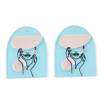 Translucent Cellulose Acetate(Resin) Pendants X-KY-T040-39-1