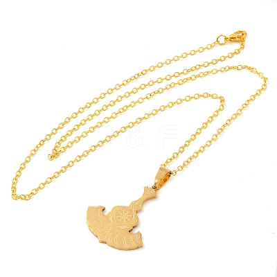 201 Stainless Steel Pendant Necklaces LS-NJEW-G118-04G-1