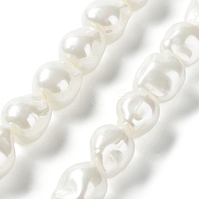 Electroplated Glass Imitation Pearl Beads Strands BSHE-G035-01B-05-1-1