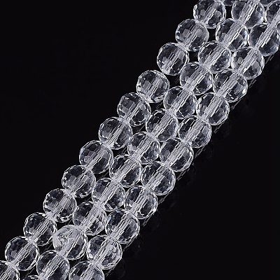 Transparent Glass Bead Strands GLAA-R095-6mm-15-1
