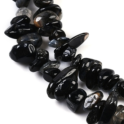 Dyed & Heated Natural Black Agate Beads Strands G-G905-21-1