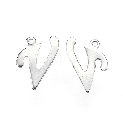 Tarnish Resistant 304 Stainless Steel Letter Charms LS-STAS-F039-01V-P-1