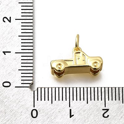 Brass Micro Pave Cubic Zirconia Charms KK-P295-13G-1