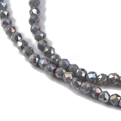 Transparent Electroplate Glass Beads Strands EGLA-H107-01A-B07-1