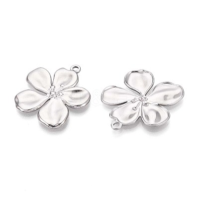 304 Stainless Steel Flower Pendants STAS-T067-30P-1