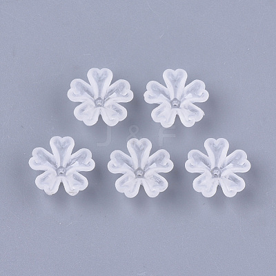 5-Petal Transparent Acrylic Bead Caps X-FACR-T001-05-1