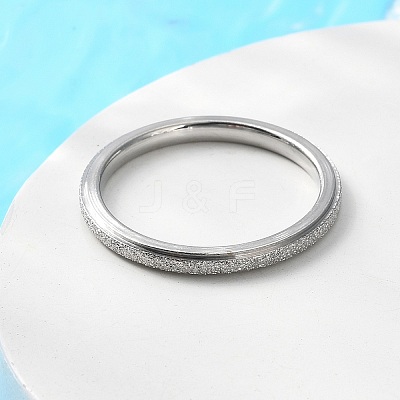 Non-Tarnish Textured 201 Stainless Steel Simple Thin Finger Ring for Women RJEW-I089-26P-1