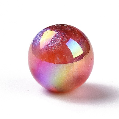 UV Plating Rainbow Iridescent Acrylic Beads OACR-C010-14D-1