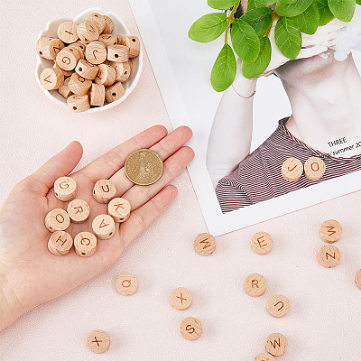 78Pcs 26 Styles Undyed Wood Beads WOOD-HY0001-08-1