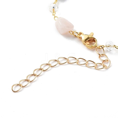 Nuggets Natural Morganite Beaded Bracelet Makings AJEW-JB00953-01-1