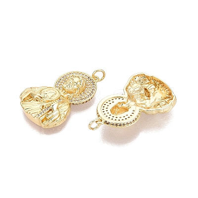 Religion Brass Micro Pave Clear Cubic Zirconia Pendants KK-N287-46A-G-1