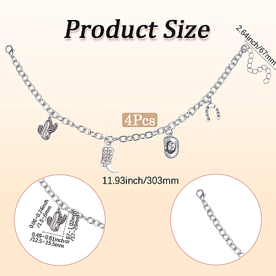 Alloy Boot Strap Chains AJEW-WH20048-23P-1
