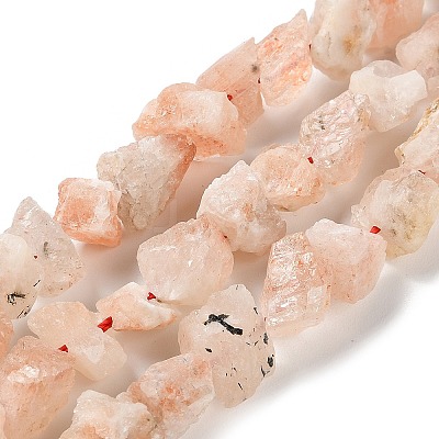 Raw Rough Synthetic Strawberry Quartz Beads Strands G-B065-C23-1