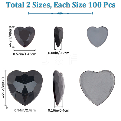 200Pcs 2 Style Acrylic Rhinestone Cabochons MACR-GF0001-03C-1