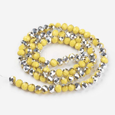 Electroplate Opaque Glass Beads Strands EGLA-A034-P4mm-M07-1