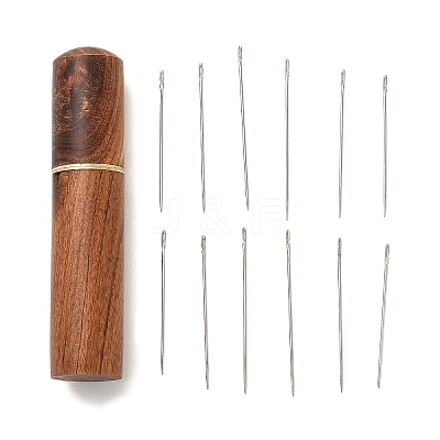 12Pcs Galvanized Iron Self Threading Hand Sewing Needles TOOL-NH0001-02C-1