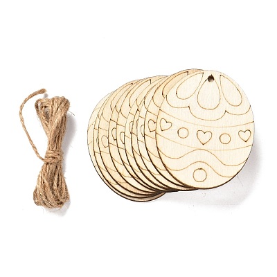 DIY Crafts Easter Egg Shape Cutouts Pendants AJEW-P087-B01-03-1