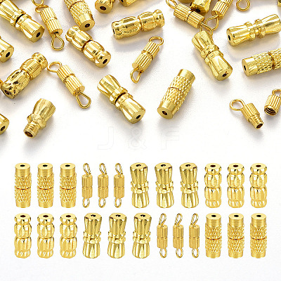 50Pcs 5 Styles Brass Screw Clasps KK-YW0002-45G-1