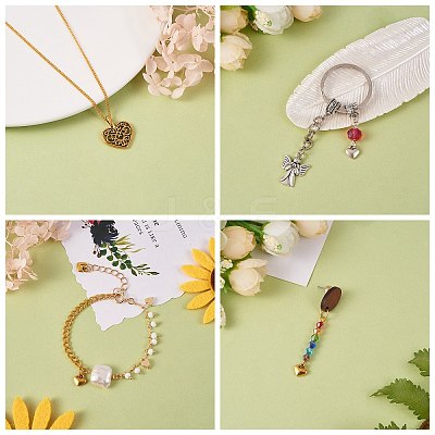 200Pcs 2 Style Tibetan Style Alloy Pendants FIND-SZ0002-33AG-1