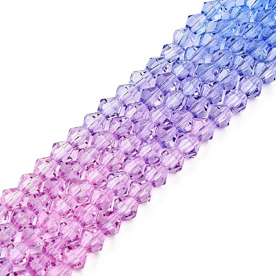 Gradient Color Baking Paint Glass Bead Strands X1-DGLA-A039-T6mm-A019-1