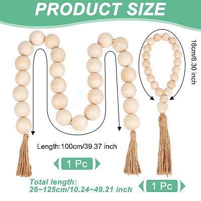 Wood Bead Pendant Decoration AJEW-OC00002-1