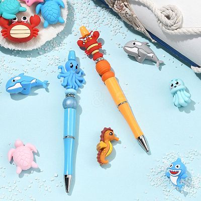 12Pcs 12 Styles Silicone Beads SIL-FS0001-34A-1