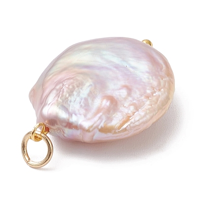 Natural Baroque Pearl Keshi Pearl Pendants PALLOY-JF04629-01-1