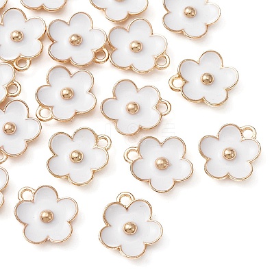Light Gold Plated Alloy Enamel Pendants ENAM-YW0002-20A-1