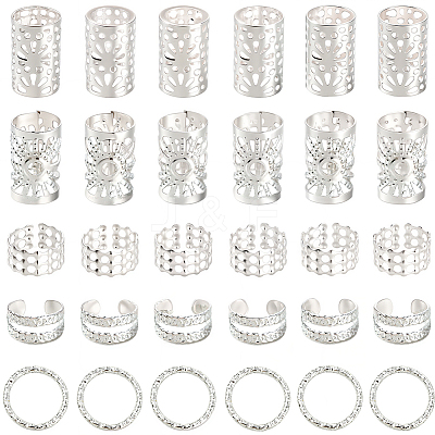 200Pcs 5 Styles Iron Hair Coil Cuffs AJEW-SC0003-88-1