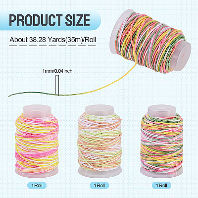3 Rolls 3 Colors Segment Dyed Macrame Cotton Cord OCOR-TA0004-20B-1