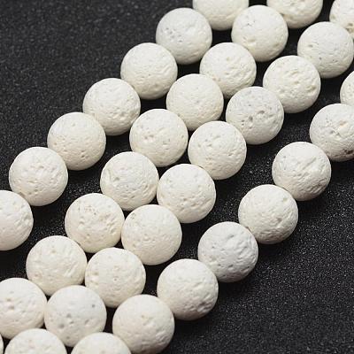 Unwaxed Natural Lava Rock Beads Strands G-J367-01-8mm-1