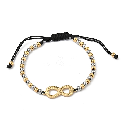304 Stainless Steel Infinity Link Bracelets BJEW-F534-01GP-02-1