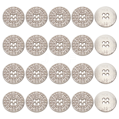 20Pcs Alloy with Rhinestone Buttons BUTT-MA0001-05-1