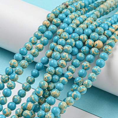 Synthetic Imperial Jasper Dyed Beads Strands G-D077-A01-02J-1