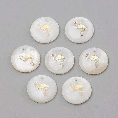 Freshwater Shell Pendants SHEL-Q010-003G-1