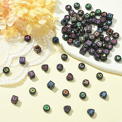 500Pcs 5 Styles Opaque Acrylic Beads MACR-YW0002-44-1