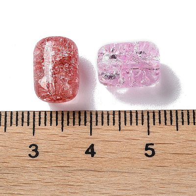 Transparent Crackle Glass Beads GLAA-B015-15-1