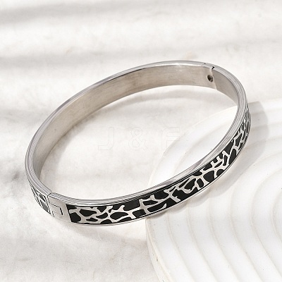 304 Stainless Steel Enamel Hinged Bangles BJEW-D408-19P-1