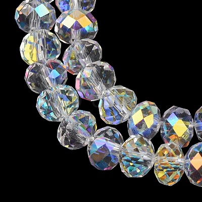Electroplate Transparent Glass Beads Strands EGLA-A046-01B-21-1