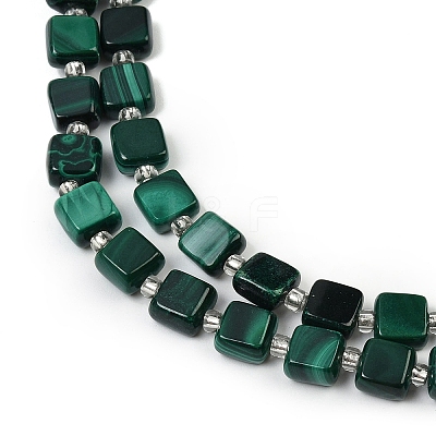 Natural Malachite Beads Strands G-L630-A01-7x7mm-1