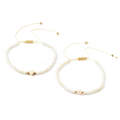 Adjustable Nylon Thread Braided Bead Bracelets Set BJEW-JB06450-1