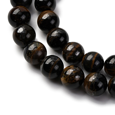 Dyed Natural Blue Tiger Iron Beads Strands G-G286-A02-10mm-1